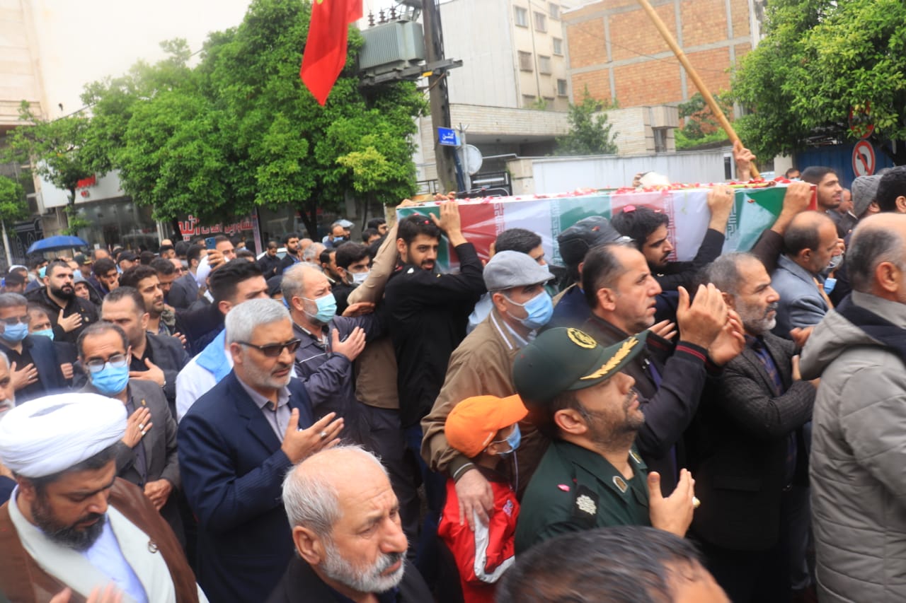 تشییع و تدفین  شهید گمنام در دانشگاه پیام نور ساری