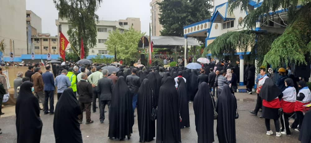 تشییع و تدفین  شهید گمنام در دانشگاه پیام نور ساری